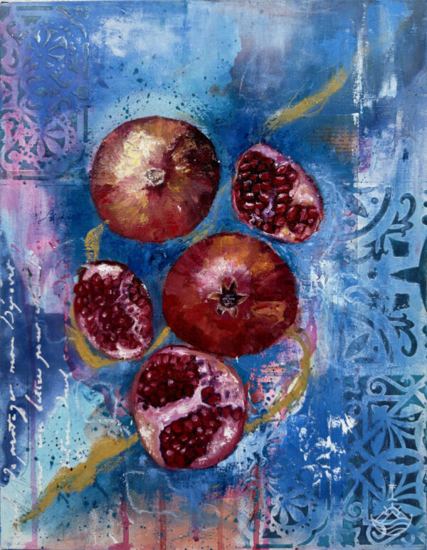 9pm news "9pm news" oil and mixed media original painting