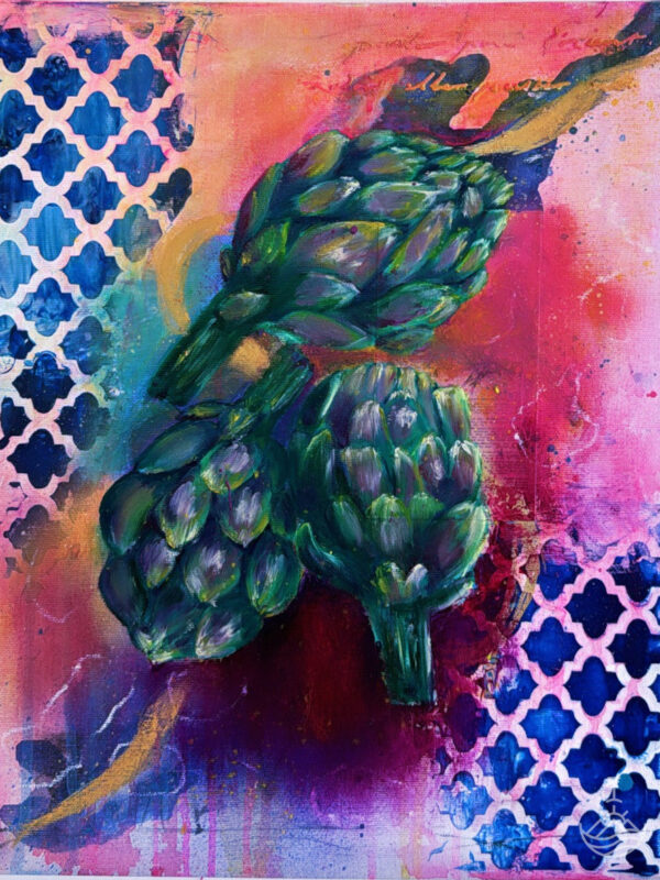 "Nostalgic" oil and mixed media original painting
