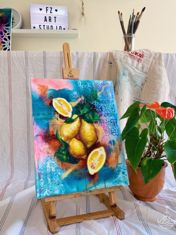 "Cure" oil and mixed media original painting