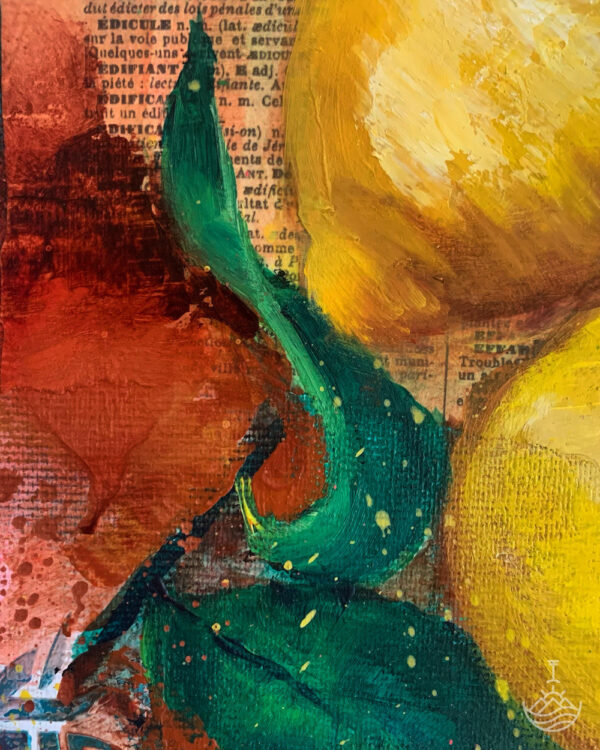 Cure_details "Cure" oil and mixed media original painting