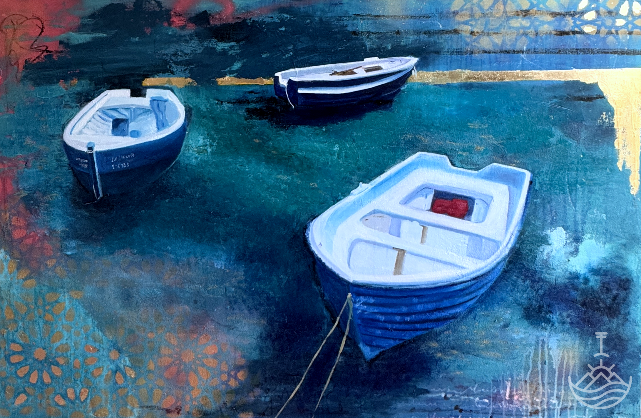 "9pm news" oil and mixed media original painting